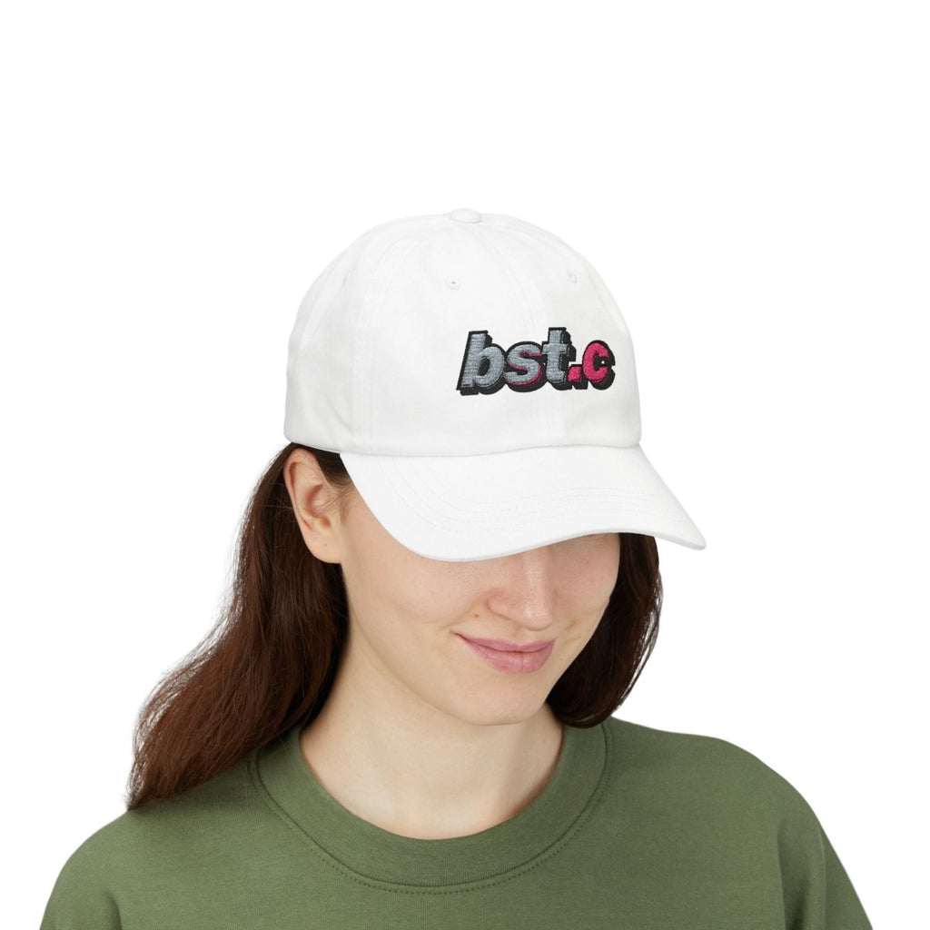 bst.c Embroidered Dad Cap — Casual White Baseball Hat