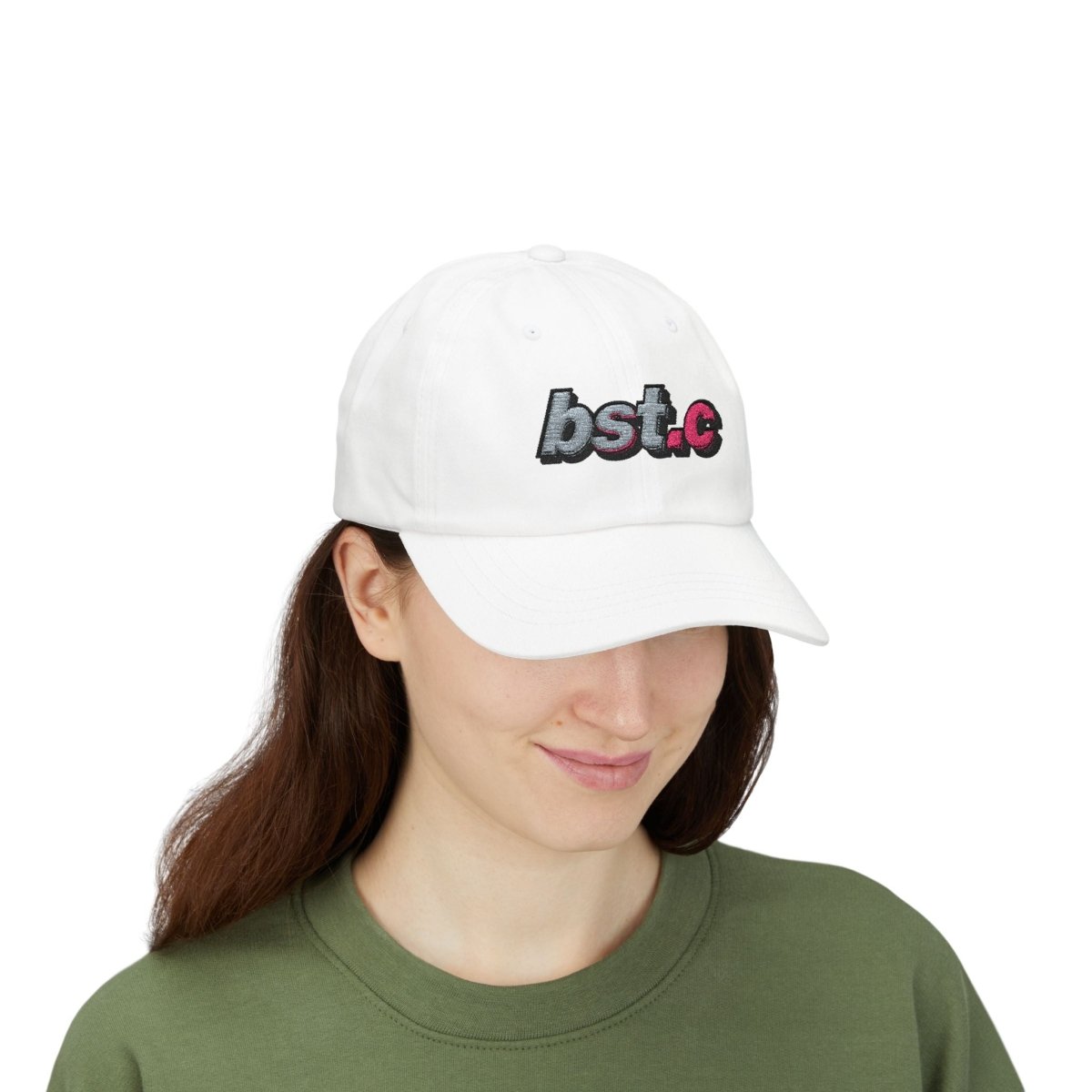 bst.c Embroidered Dad Cap — Casual White Baseball Hat