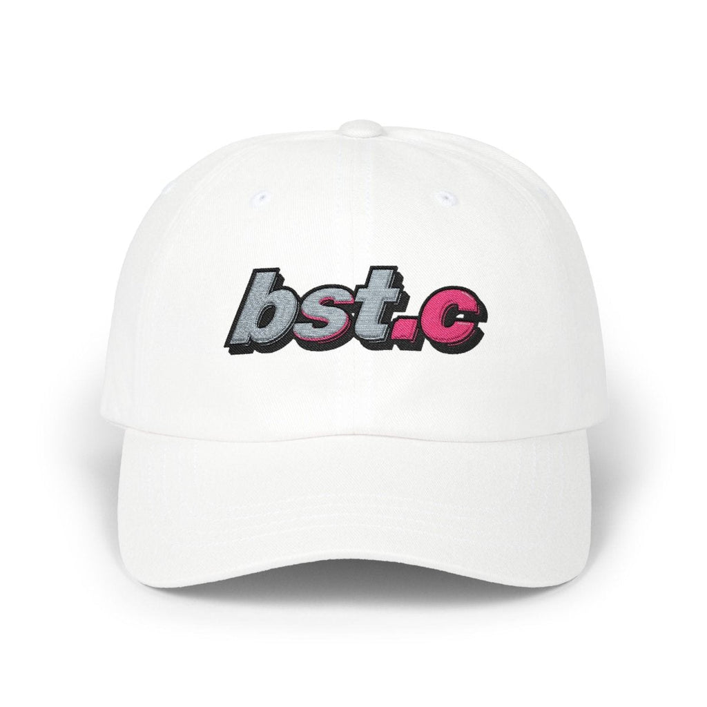 bst.c Embroidered Dad Cap — Casual White Baseball Hat