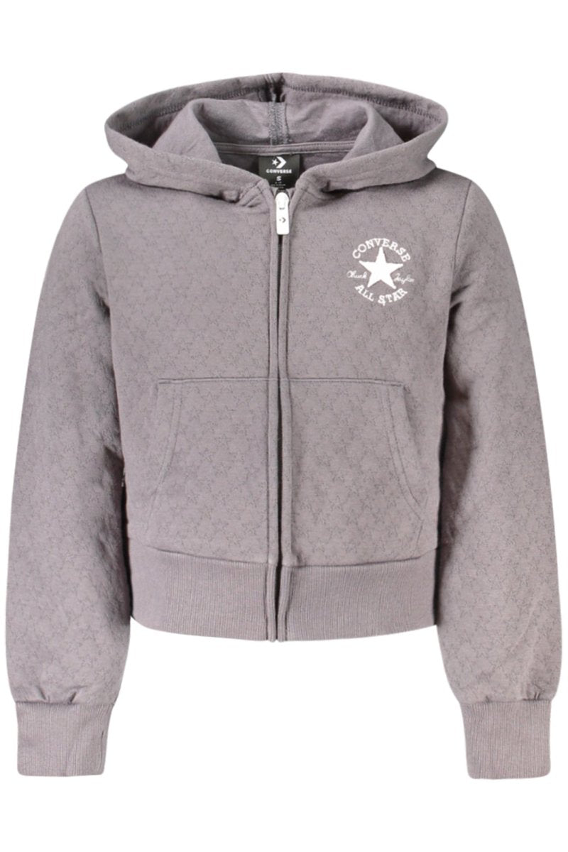 Converse Girls' Zip-Up Hoodie, Grey