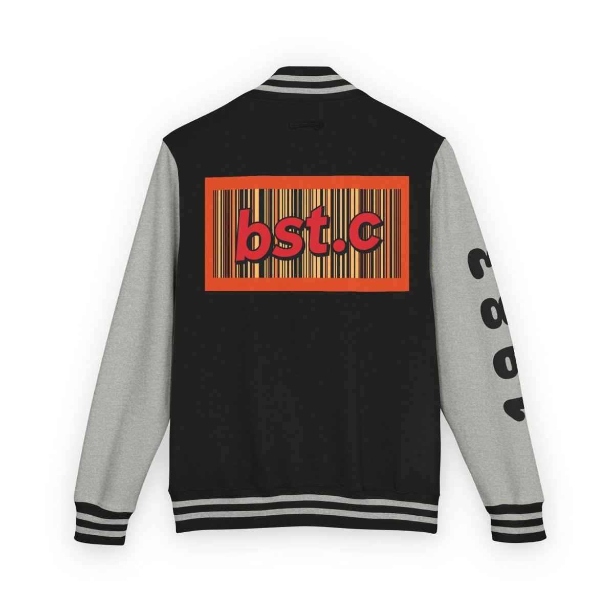 Letterman Jacket — Retro 'bst.c' Bar Code Patch Varsity Jacket